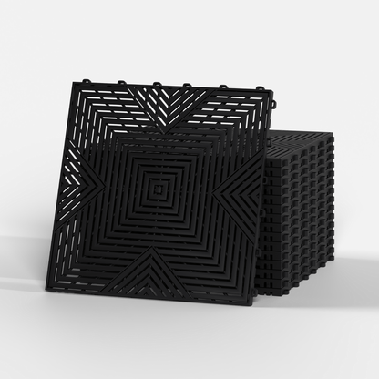 Jet Black ULTRACORE Garage Floor Tile (16-Pack)