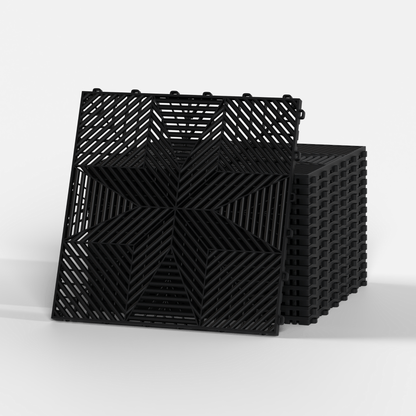 Jet Black ULTRAFLUX Garage Floor Tile (16-Pack)