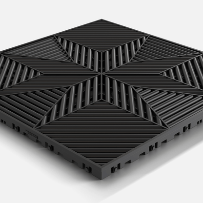 Jet Black ULTRAFLUX Garage Floor Tile (16-Pack)